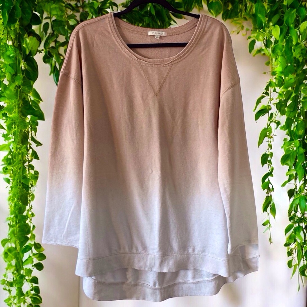 Z SUPPLY Ombre Weekender Pullover L Oversized Cozy - Picture 3 of 7